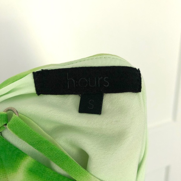 Revolve h:ours Fidelity Ruched Mini Dress Green Tie Dye Y2K Size Small - Picture 12 of 14